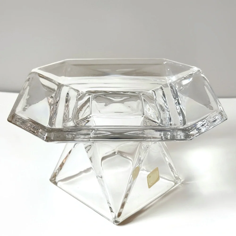 Partylite Discover Pillar Holder RETIRED Faceted Glass Beautiful P8163 - Picture 2 of 9
